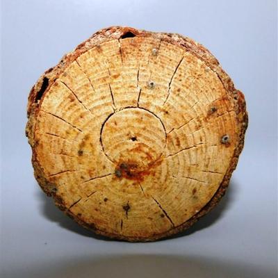 56 Lot of 3 Wood Items - Coolabah Burl Australia Bowl Ron Lecleve Derrigo / Toothpick Holder / Wooden Man Marked Nigeria 7 1/2 x 2