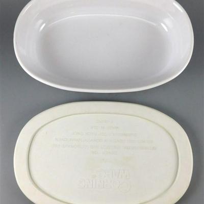 57 Lot of 2 Corning Ware Dishes with Lids 7 1/2 x 5 x 1 1/2