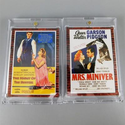 64 Donruss Swatch of Material From Famous Movies- All About Eve / Swing Time / The Night of the Hunter / Mrs. Miniver