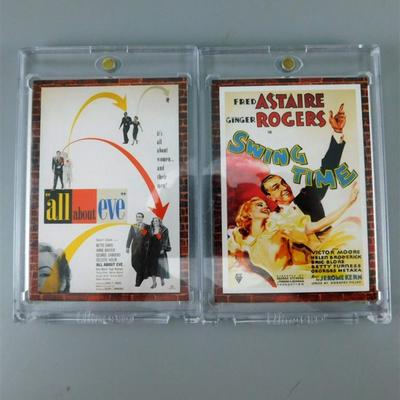64 Donruss Swatch of Material From Famous Movies- All About Eve / Swing Time / The Night of the Hunter / Mrs. Miniver
