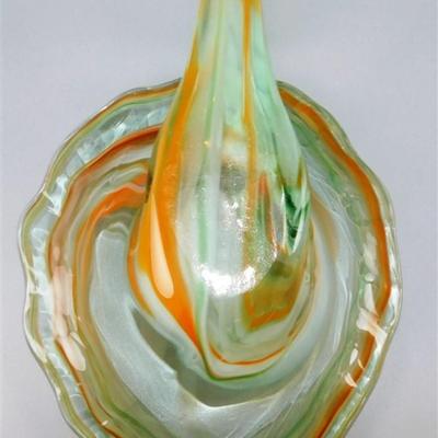 67 Art Glass Decorative Bowl 12 1/2 x 8 x 3