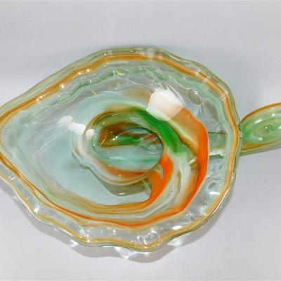 67 Art Glass Decorative Bowl 12 1/2 x 8 x 3