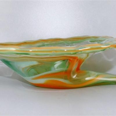 67 Art Glass Decorative Bowl 12 1/2 x 8 x 3