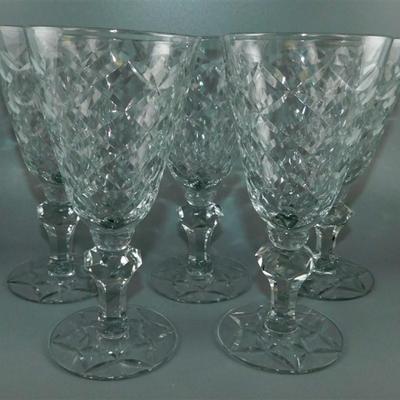 70 Lot of 5 Crystal Goblets 7 x 3 1/2
