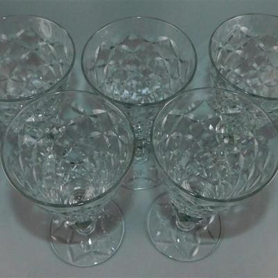 70 Lot of 5 Crystal Goblets 7 x 3 1/2