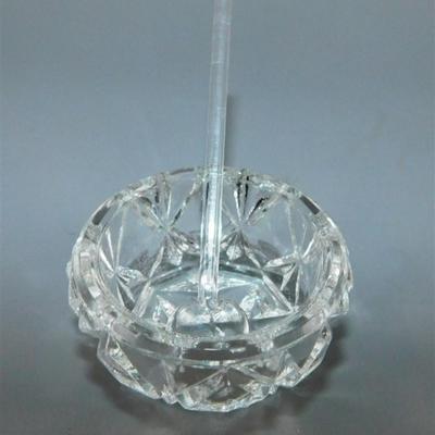 72 Lot of 6 Crystal Salt Cellars with 6 Tiny Spoons