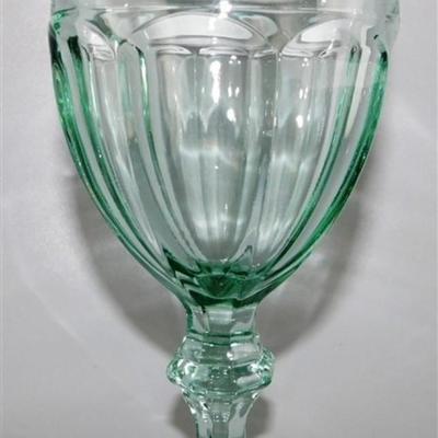 73 Lot of 6 Green Water Glass 6 1/2 x 3