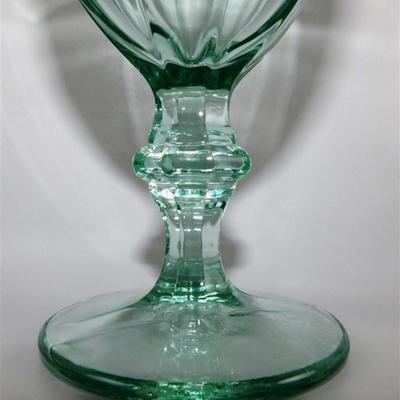 73 Lot of 6 Green Water Glass 6 1/2 x 3