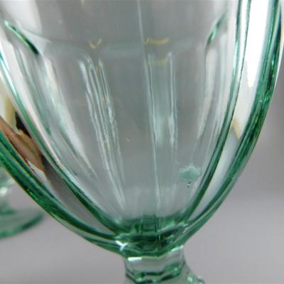 73 Lot of 6 Green Water Glass 6 1/2 x 3