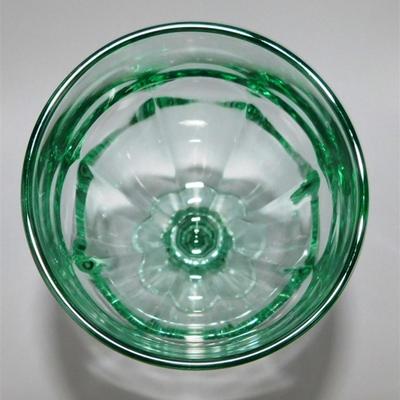 73 Lot of 6 Green Water Glass 6 1/2 x 3