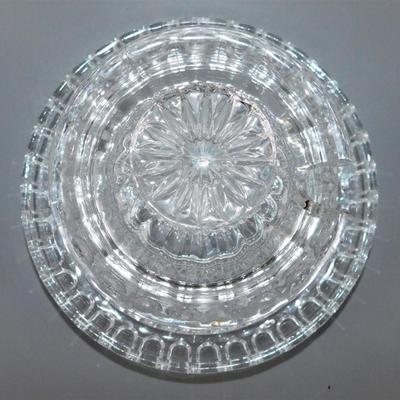 74 Lot of 2 Crystal Lidded Containers with Spoon Slot. One Has Small Plate 4-6 in approx.