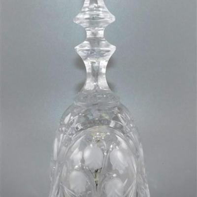 75 Lot of 6 Crystal Items - Atlantis Vase/ Floral Etched Bell and 4- Salt Cellars 1-8 inch Tall approx.