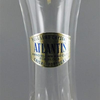 75 Lot of 6 Crystal Items - Atlantis Vase/ Floral Etched Bell and 4- Salt Cellars 1-8 inch Tall approx.