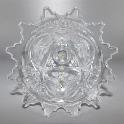 75 Lot of 6 Crystal Items - Atlantis Vase/ Floral Etched Bell and 4- Salt Cellars 1-8 inch Tall approx.