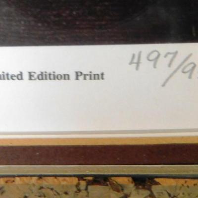 76 Don Edwards Signed and Numbered 497/500 Limited Edition Double Matted Print "Flooded in Pin Oaks- Mallards" Framed Art 44 x34