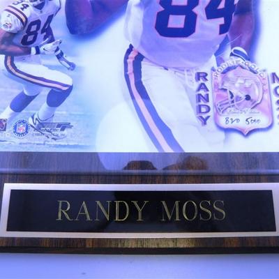 78 First Round Draft Pick 1998 Randy Moss Rookie Gold 320/5000 Plaque 10 1/2 x 13