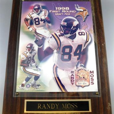 78 First Round Draft Pick 1998 Randy Moss Rookie Gold 320/5000 Plaque 10 1/2 x 13