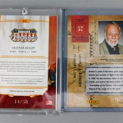Lot of 4 Celebrity Autographs - Corey Feldman/ Ed Asner / George A. Romero / Olesya Rulin