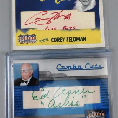 Lot of 4 Celebrity Autographs - Corey Feldman/ Ed Asner / George A. Romero / Olesya Rulin