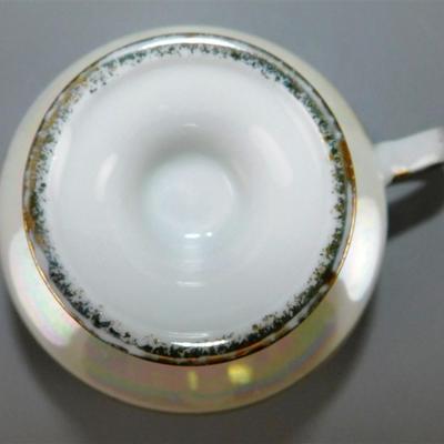 82 Lot of 4 Cups and Saucier with Stands- French Market New Orleans La / RC Japan 1259