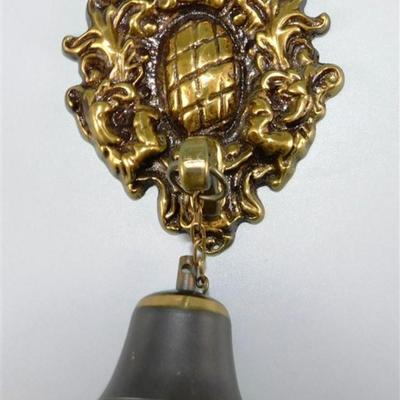 83 Lot of 2 - Brass Bell with Mount / Brass Adjustable Candlesticks