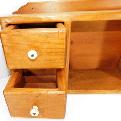 84 Wooden Shelf with Drawers 23 x 10 x 6