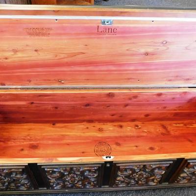 85A Lane Cedar Chest with Cushion. Cushion has damage on front left corner & has been taped but easy recover ~ really nice clean...