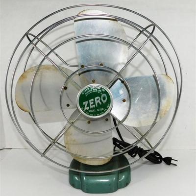 86 Vintage Zero Oscillating Metal Fan Model 1275R Does Work Very Nicely 15 x 13