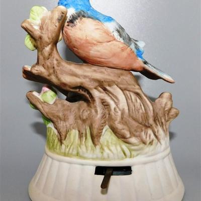 91 Gorham Blue Bird and Flowers Music Box 6 inches