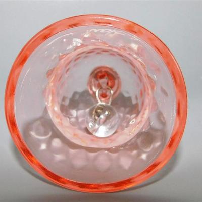 92 Lot of 3 - Acrylic Rose Art / Napco Floral Egg Vase/ Pink Glass Bell Says Mom 4 1/2-6 1/2