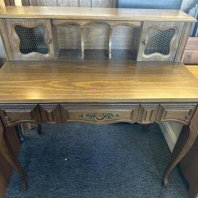 99A Small Wooden Desk 1 Drawer 40 23 x 39 1/2