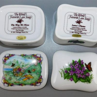 102 Lot of 2 Heritage House Music Boxes- Rectangle - Lar's Theme / The Way we Were 3 x 1 1/2