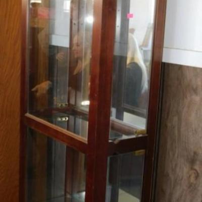 108 Cherry Display / Curio Cabinet with 3 Glass Shelves - 19 x 9 1/2 x 72 1/2