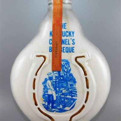 115 Lot of 2 Kentucky Straight Bourbon Whiskey Decanters (EMPTY) 11-12 tall
