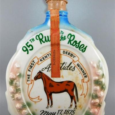 115 Lot of 2 Kentucky Straight Bourbon Whiskey Decanters (EMPTY) 11-12 tall