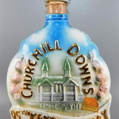 115 Lot of 2 Kentucky Straight Bourbon Whiskey Decanters (EMPTY) 11-12 tall