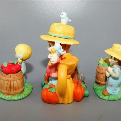 120 Ensco Precious Moments 1999 Mini Tea Set- Fall Theme 5 in plate