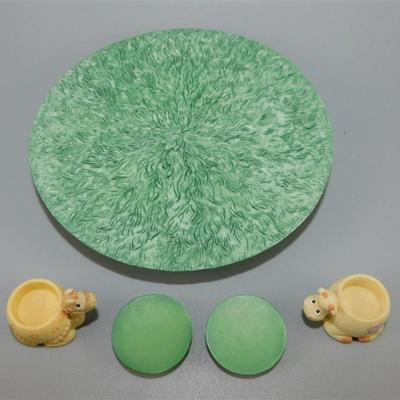121 Ensco Precious Moments 1998 Mini Tea Set- Christmas Theme 5 in Plate