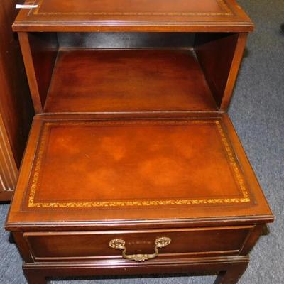 123 Leather Top Side Table 18 1/2 x 26 x 24
