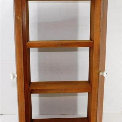 124 Wooden Shelf Cabinet w/Doors & Hooks 23 x 11 x 5