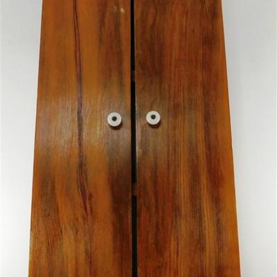 124 Wooden Shelf Cabinet w/Doors & Hooks 23 x 11 x 5