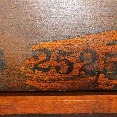 126 Small Wooden Table with Little Drawer with Glass on Top 24 x 11 1/2