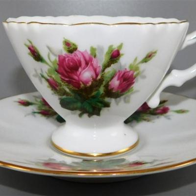 128 Lot of Cups and Saucers with Stands - Rossetti Antique Rose / Royal Grafton