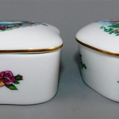 131 Lot of 2 Heritage Musical Boxes Square/Oval- Love Me Tender / Love Story 3- 3 1/2