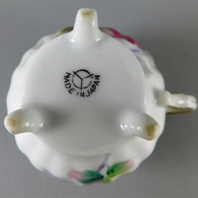 134 Lot of 5- Cream and Sugar with Floral Design Made in Japen 3 1/2 x 4- Arnart Decorative Pitcher 5 in - Serenity Prayer Precious...