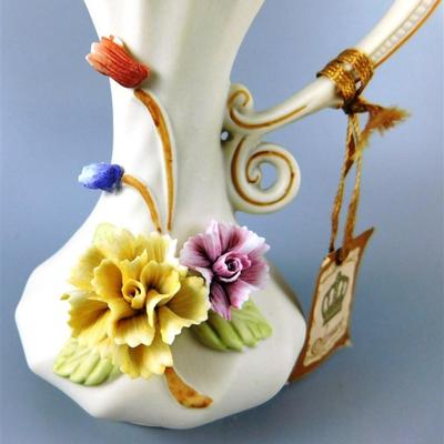 134 Lot of 5- Cream and Sugar with Floral Design Made in Japen 3 1/2 x 4- Arnart Decorative Pitcher 5 in - Serenity Prayer Precious...