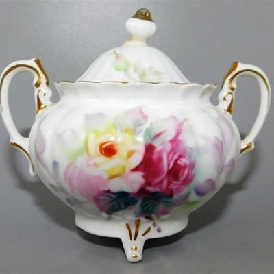 134 Lot of 5- Cream and Sugar with Floral Design Made in Japen 3 1/2 x 4- Arnart Decorative Pitcher 5 in - Serenity Prayer Precious...