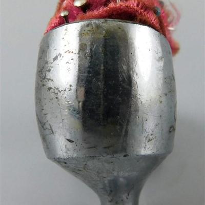 136 Vintage Metal Shoe Pin Cushion. Dorothy Lee Engraved on the Side. Made in Japan 3 x 2