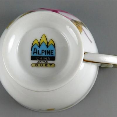 140 Lot of 4 Cups and Saucers with Stands- Royal Dover Made in England /Made In China/ Alpine