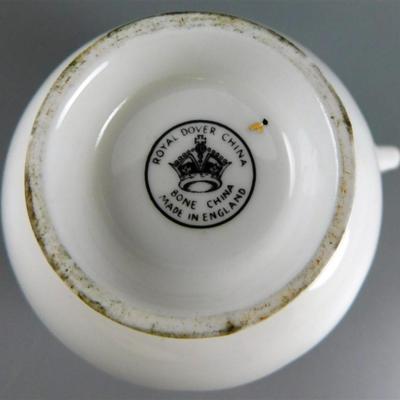 140 Lot of 4 Cups and Saucers with Stands- Royal Dover Made in England /Made In China/ Alpine